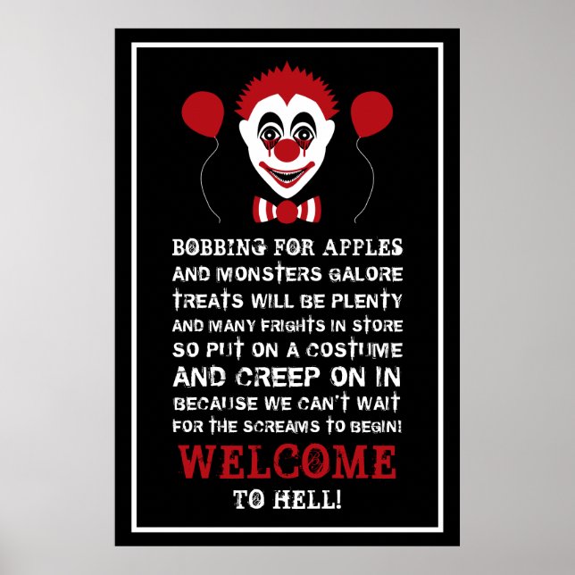 Poster Evil Clown, Bienvenue Halloween (Devant)