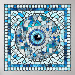 Poster Evil Oeil Amulet Mosaic Art