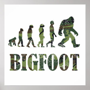 Poster Évolution affligée de Bigfoot de camouflage