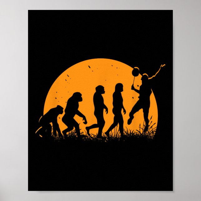 Poster Evolution Badminton Player Racket Shutt (Devant)