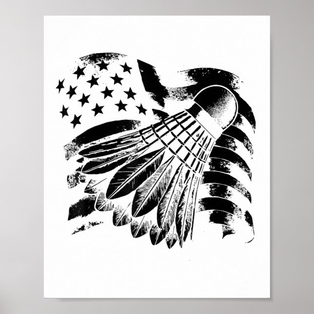 Poster Evolution Badminton Player Shuttle Racket (Devant)