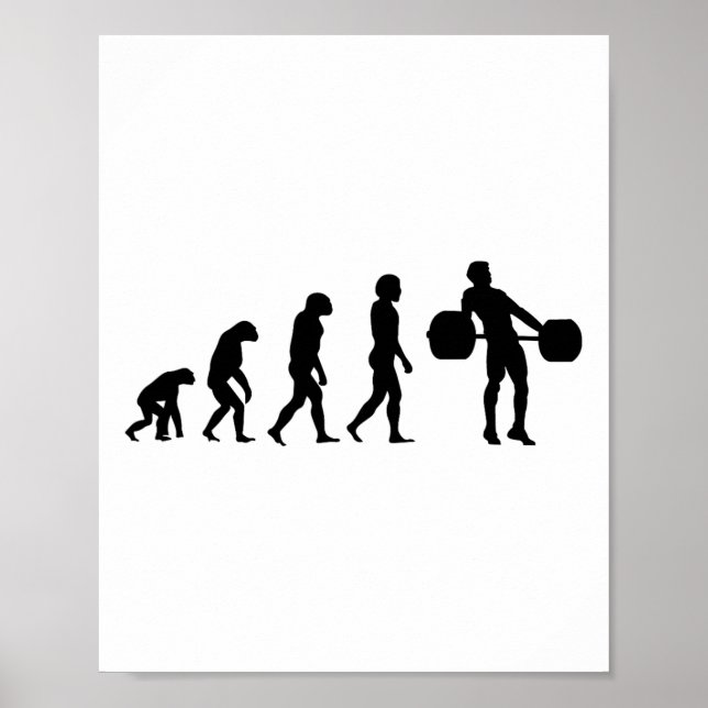 Poster Évolution Bodybuilder Musculation Poids Haltérophi (Devant)