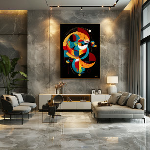 Poster Évolution cosmique – Géométrie abstraite en mouvem