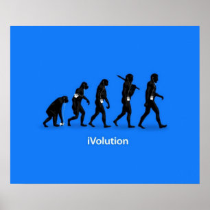 Poster Évolution de Ape à Man avec iPod