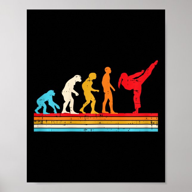 Poster Évolution de karaté taekwondo fille queue de cheva (Devant)
