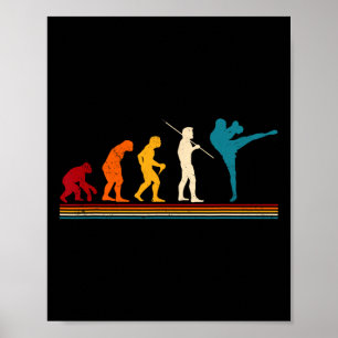 Poster Évolution de kickboxing Kickboxer Karaté Boxe Mma