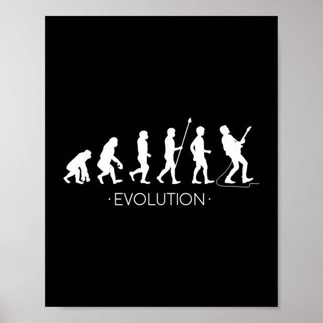 Poster Evolution de la chemise guitariste, Rock Music Gui (Devant)