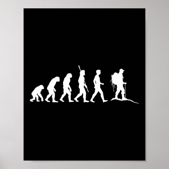 Poster Évolution de la randonnée Marche Randonneur Promen (Devant)