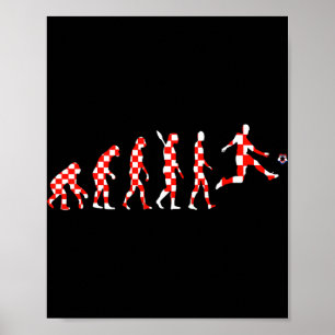 Poster Évolution de l'équipe de soccer Hrvatska Drapeau c