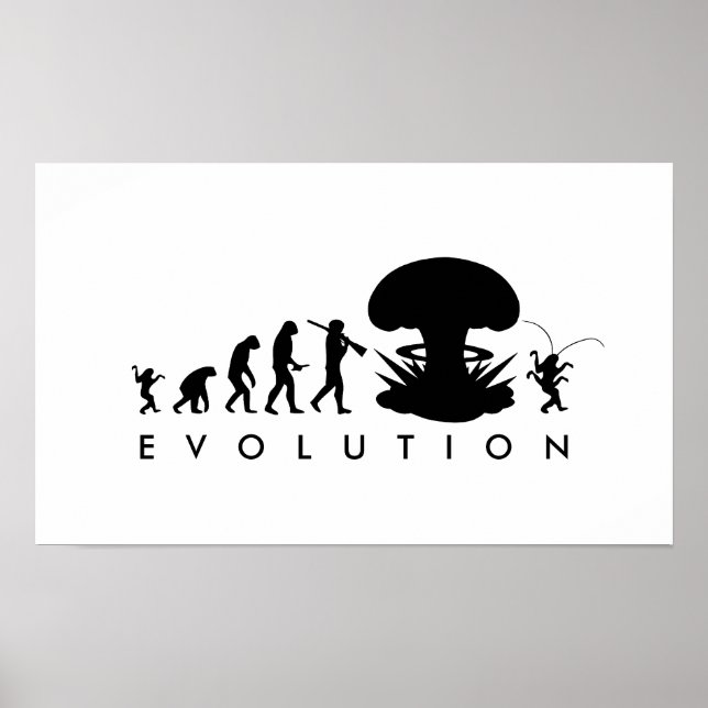 Poster Evolution de l'homme et du cafard amusant Graphiqu (Devant)