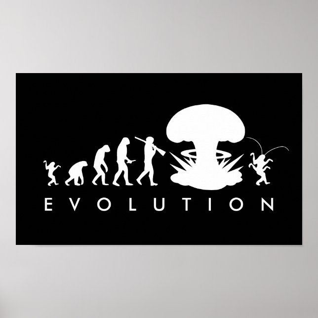 Poster Évolution de l'Homme et du Cafard Graphique d'Évol (Devant)