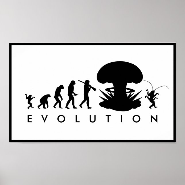 Poster Évolution de l'Homme et du Cafard Graphique d'évol (Devant)