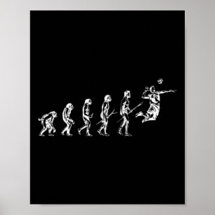 Poster Evolution De Volley-Ball Man Drôle Joueur De Vball