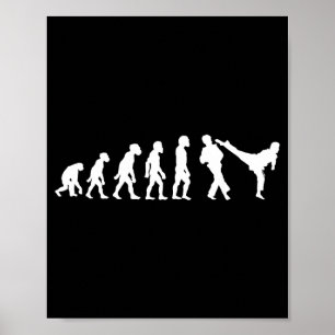 Poster Évolution drôle de combattant de taekwondo humain