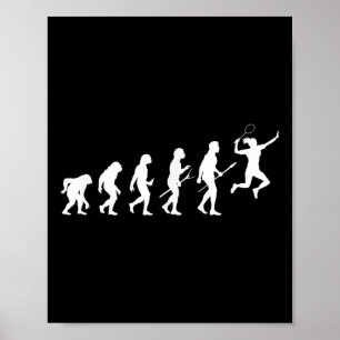 Poster Évolution drôle d'une joueuse de badminton femmes