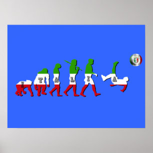 Poster Evolution du football italien Italia Calcio cadeau