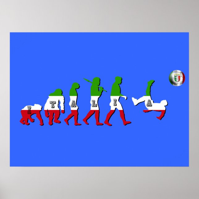 Poster Evolution du football italien Italia Calcio cadeau (Devant)
