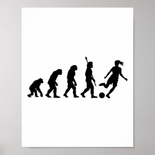 Poster Évolution du football Joue comme une fille