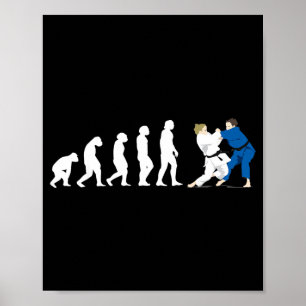 Poster Évolution Judo Judoka Taekwondo Karaté Aikido