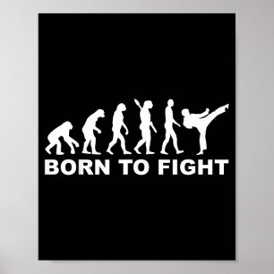 Poster Évolution née pour combattre le Karaté