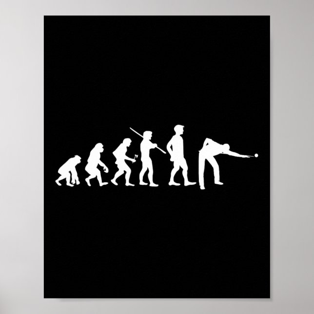 Poster Evolution Pool Drôle Pool Joueur Billard (Devant)
