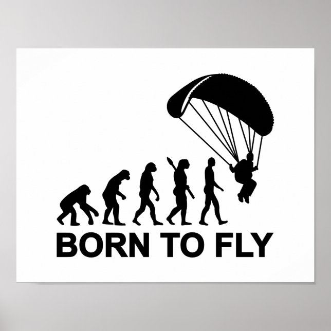 Poster Evolution Skydiving né à voler (Devant)