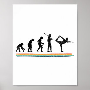 Poster Evolution Yoga Drôle Vintage 