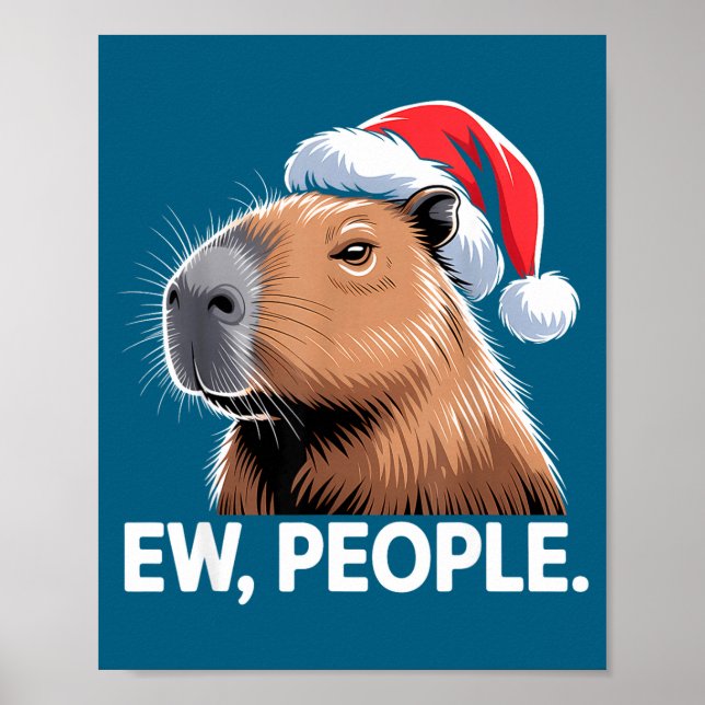 Poster Ew People Capybara Christmas Humor  (Devant)