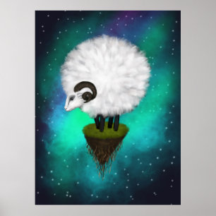 Poster Ewe céleste : Le pâturage parmi les étoiles