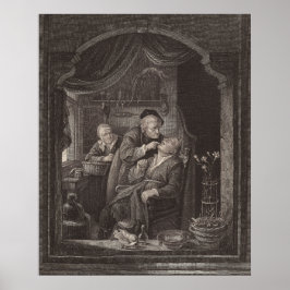 Poster Examen dentaire, époque baroque, Gerrit Dou