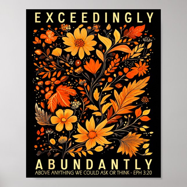 Poster Exceedingly Abundantly - Ephesians 3_20 Christian  (Devant)