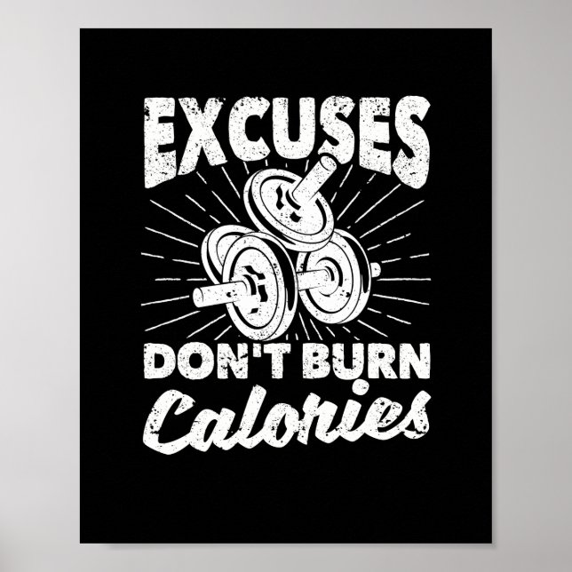 Poster Excuses amusantes de motivation de gym (Devant)