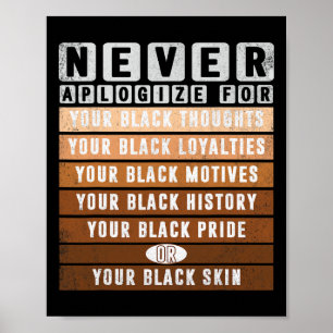 Poster Excusez le Mois de l'histoire des Noirs Blm Melani