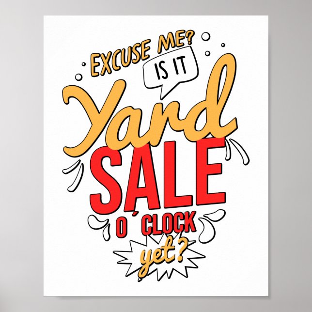 Poster Excusez-Moi, C'Est La Vente De Jardin D'Horloge Et (Devant)