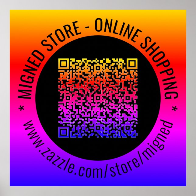 Poster Exemple d'affichage de code QR avec du texte perso (Devant)