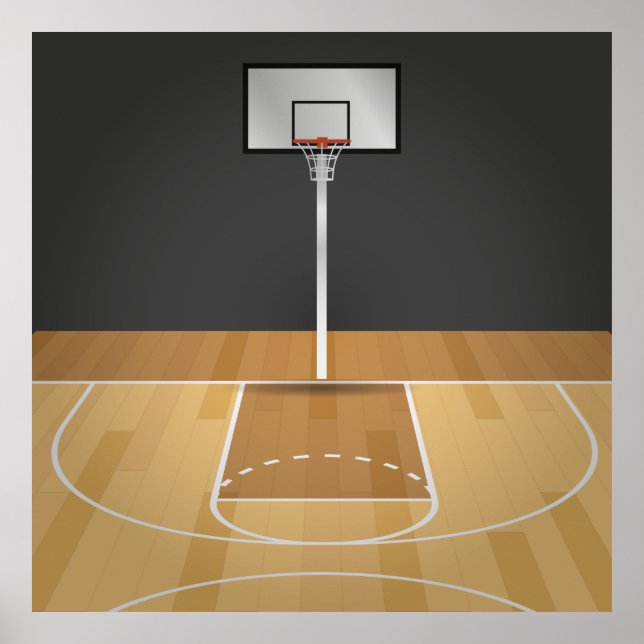 Poster Exemple de terrain de basket-ball (Devant)