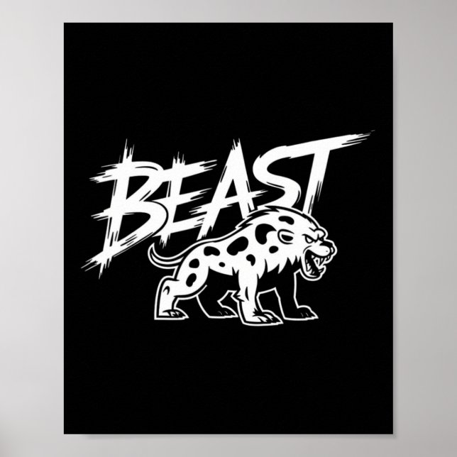Poster Exercice Beast Gym Bodybuilding Entraînement Fitne (Devant)