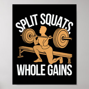Poster Exercice de squat bulgare musculation fitness