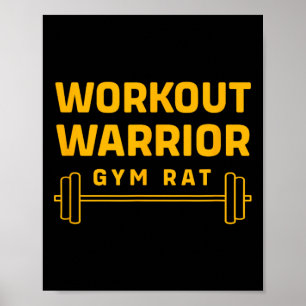 Poster Exercice Guerrier Bodybuilding Funny Gym Rat