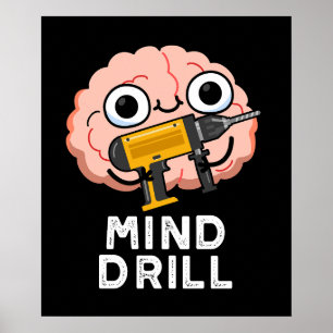 Poster Exercice mental Funny Brain Tool Pun Dark BG