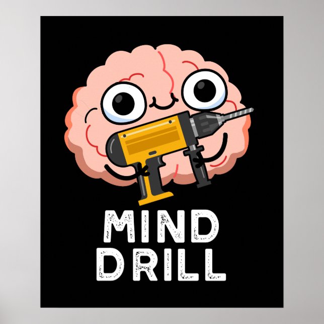 Poster Exercice mental Funny Brain Tool Pun Dark BG (Devant)