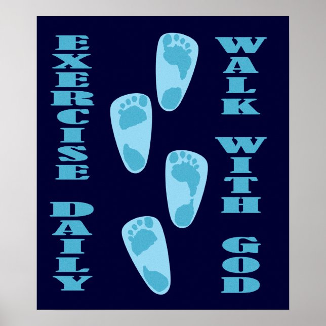 Poster Exercice Quotidien - Marche avec Dieu (Matt 11:28- (Devant)