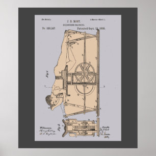 Poster Exercice vintage Machine Patent