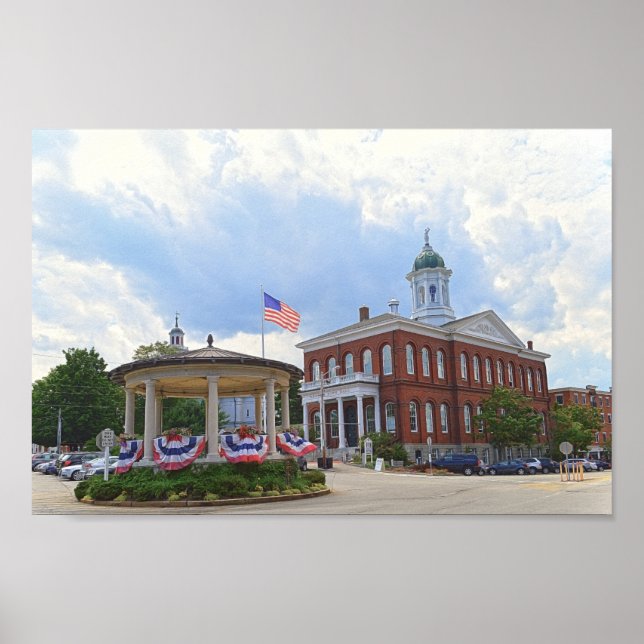 Poster Exeter, New Hampshire, Hôtel de Ville (Devant)