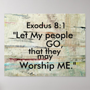 Poster Exode 8:1 Que mon peuple parte, Bible Verse