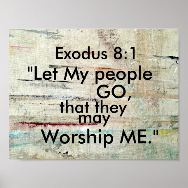 Poster Exode 8:1 Que mon peuple parte, Bible Verse (Devant)