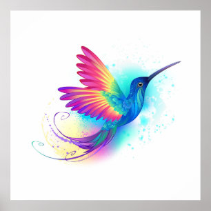 Poster Exotic Rainbow Hummingbird