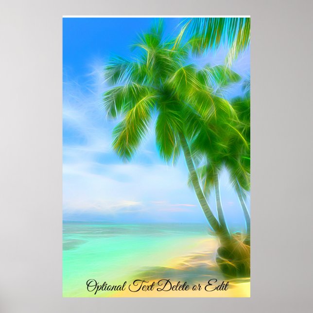 Poster *~* Exotic Tropical PALM Tree Beach AP13 (Devant)