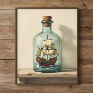 Poster Expédier dans une bouteille