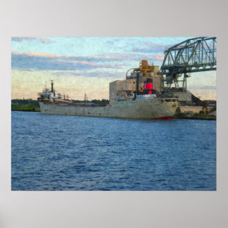Poster Expédition ancrée dans la peinture portuaire Impri